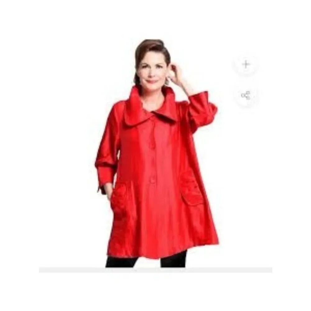 Damee Inc Red Shimmery Signature Swing Jacket Size M